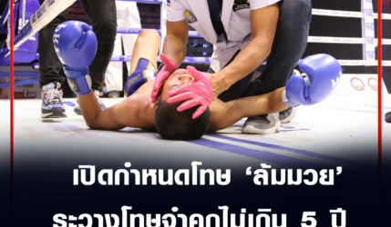 ฟ้าวันใหม่ รับกรรมเปิดกำหนดโทษ ล้มมวย ระวางโทษจำคุกไม่เกิน 5 ปี